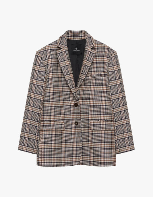 Quinn Blazer - Beige And Navy Checks