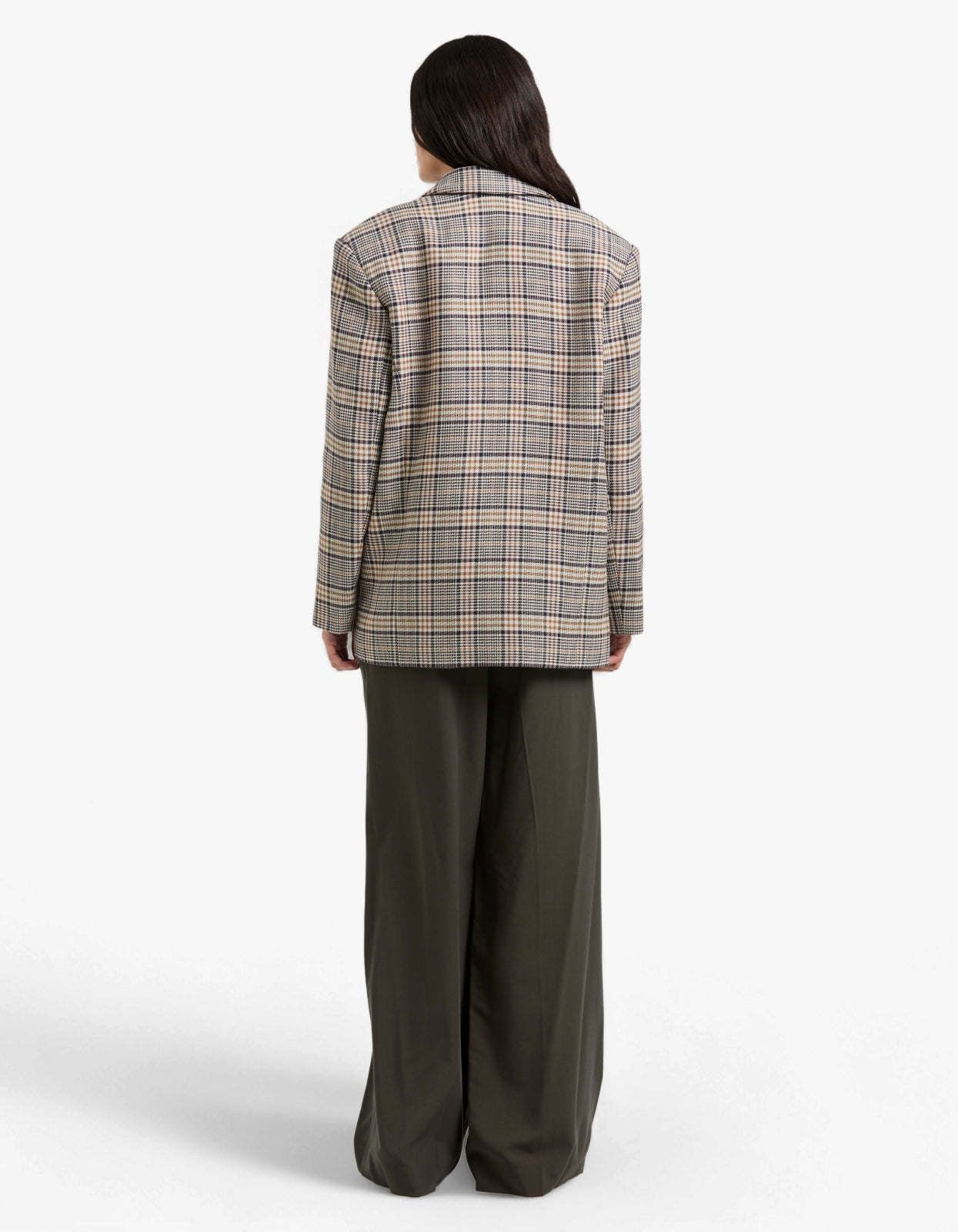 Quinn Blazer - Beige And Navy Checks