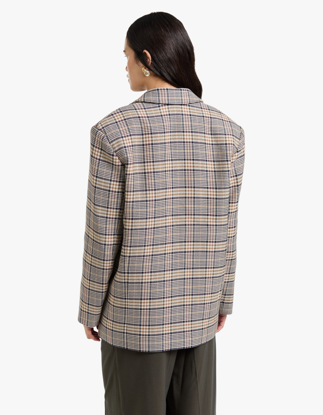 Quinn Blazer - Beige And Navy Checks