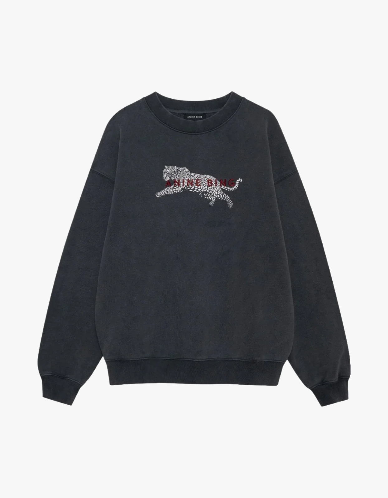 Spencer Sweatshirt Leopard - Washed Black