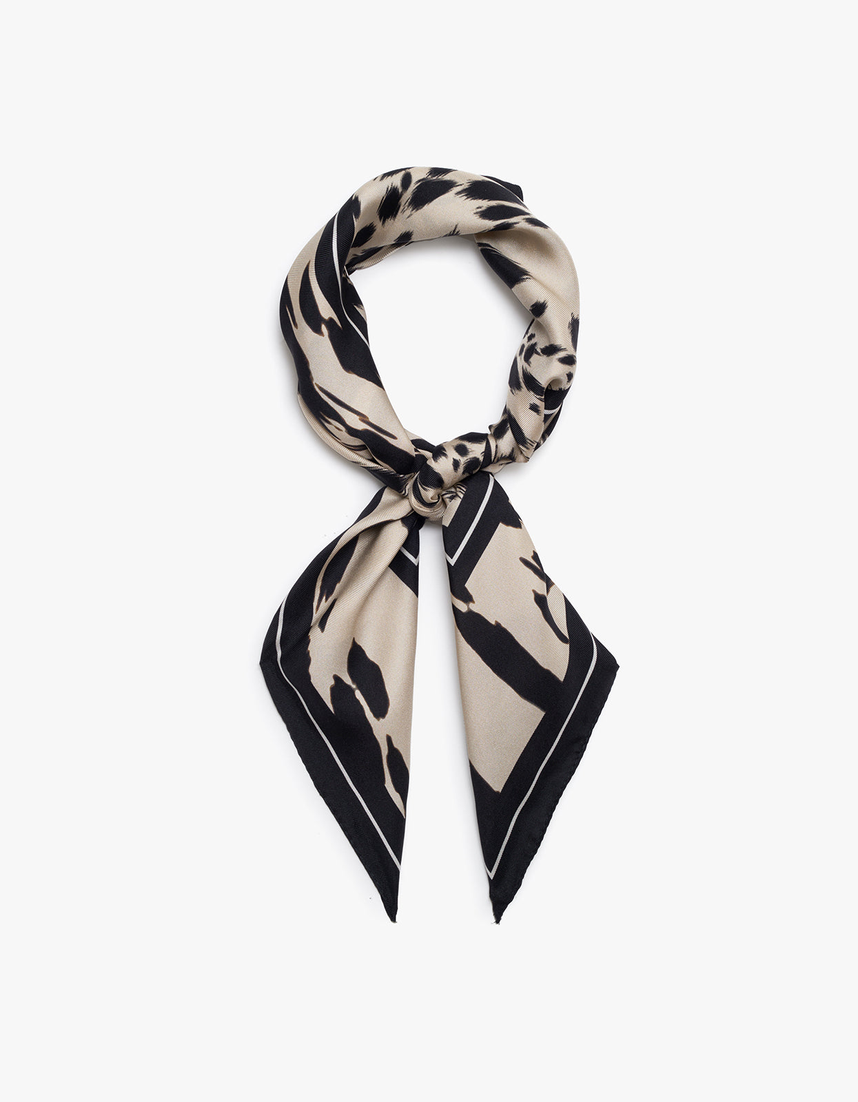 York Scarf Leopard - Pearl White