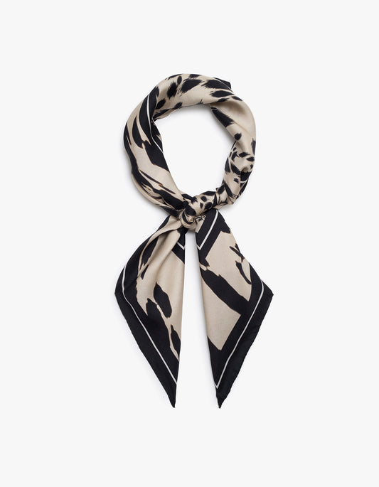 York Scarf Leopard - Pearl White