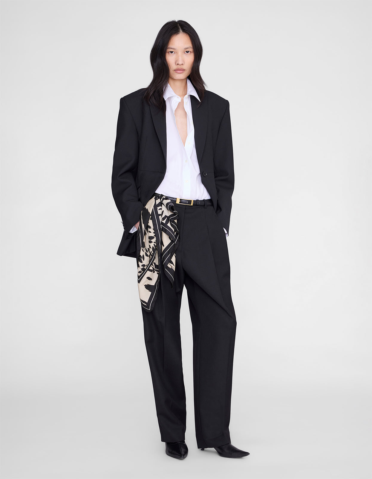 York Scarf Leopard - Pearl White
