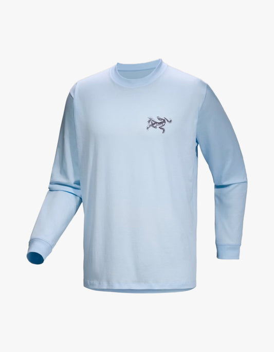 Kragg SL Cotton Bird Tile L/S T Shirt Mens - Alpine Blue/Moondrop