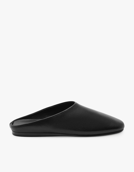 Aiden Leather Slide - Black
