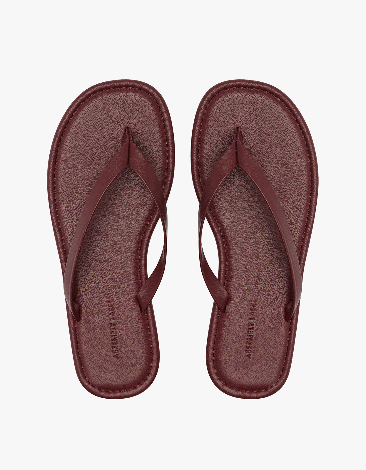 Alina Leather Thong - Raisin