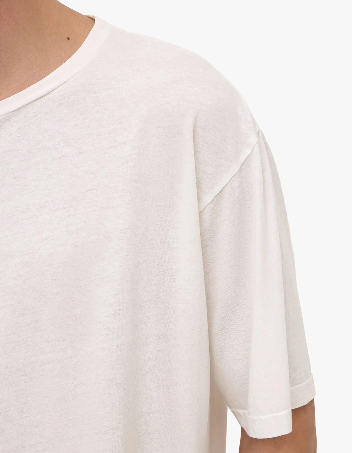 Billie Cotton Hemp Short Sleeve Tee - Antique White