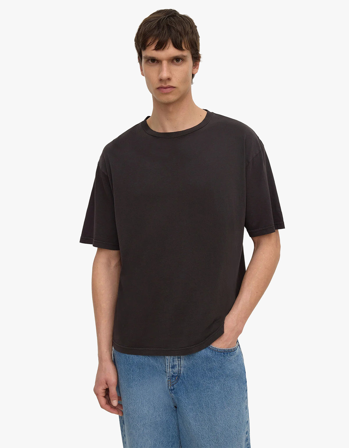 Billie Cotton Hemp Short Sleeve Tee - Washed Black