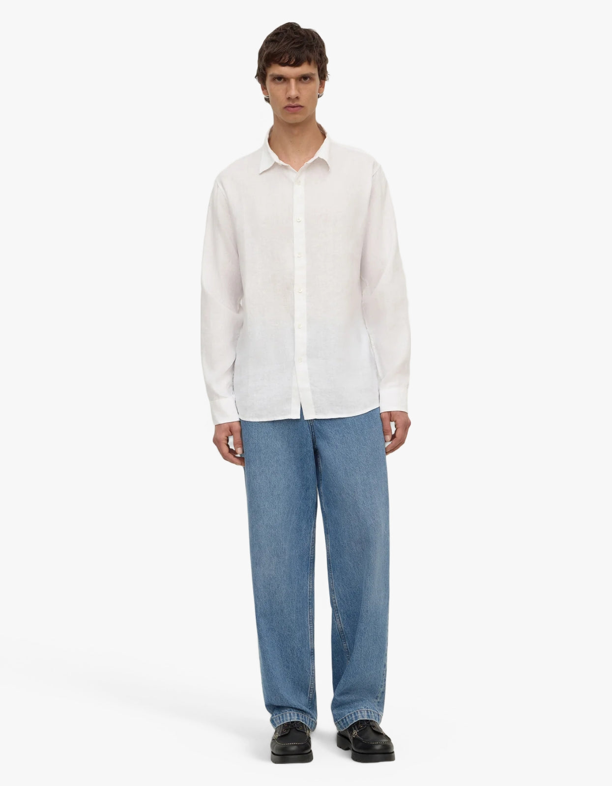 Everyday Mens Linen Long Sleeve Shirt - White