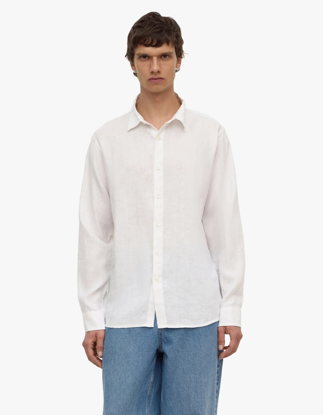 Everyday Mens Linen Long Sleeve Shirt - White