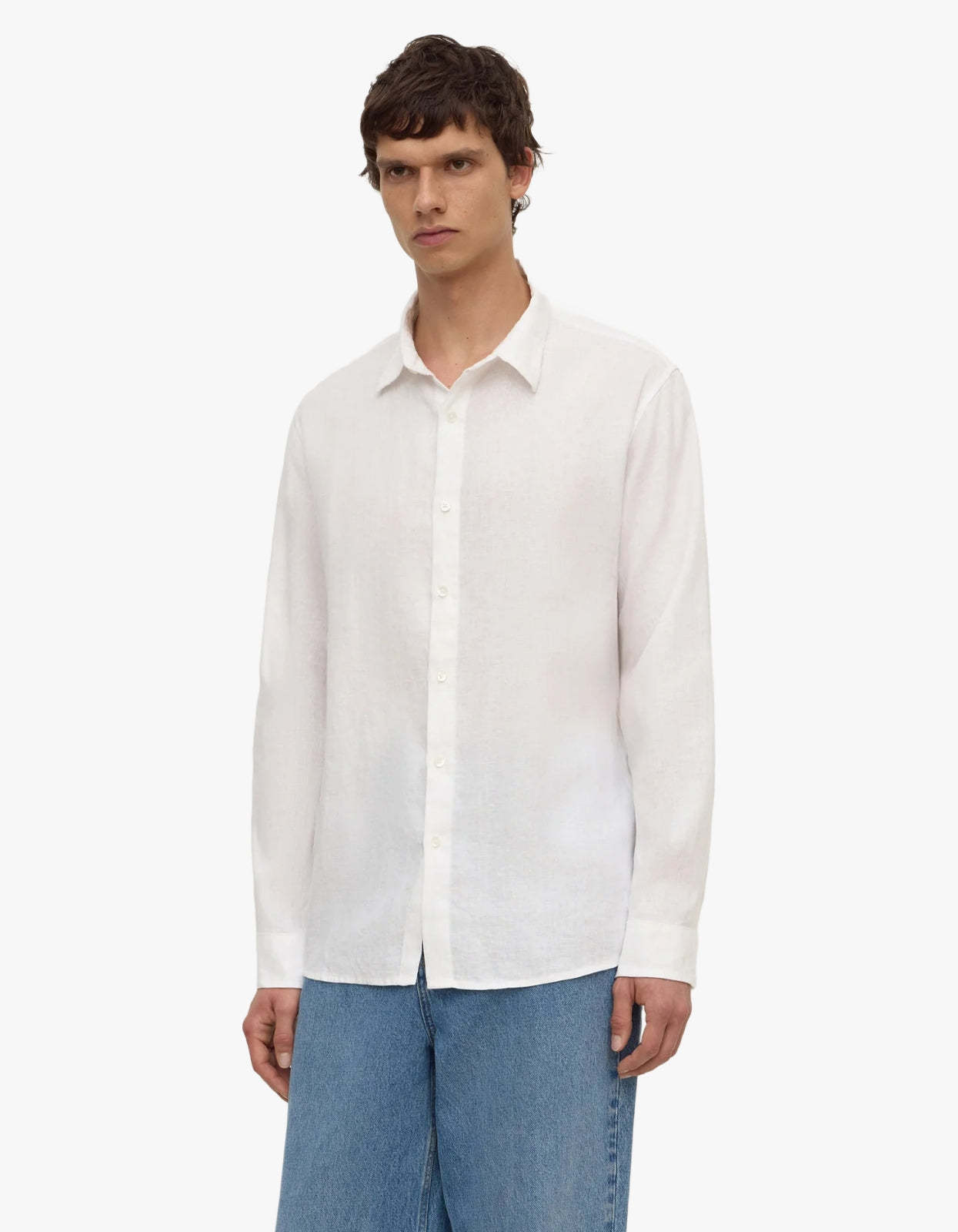 Everyday Mens Linen Long Sleeve Shirt - White