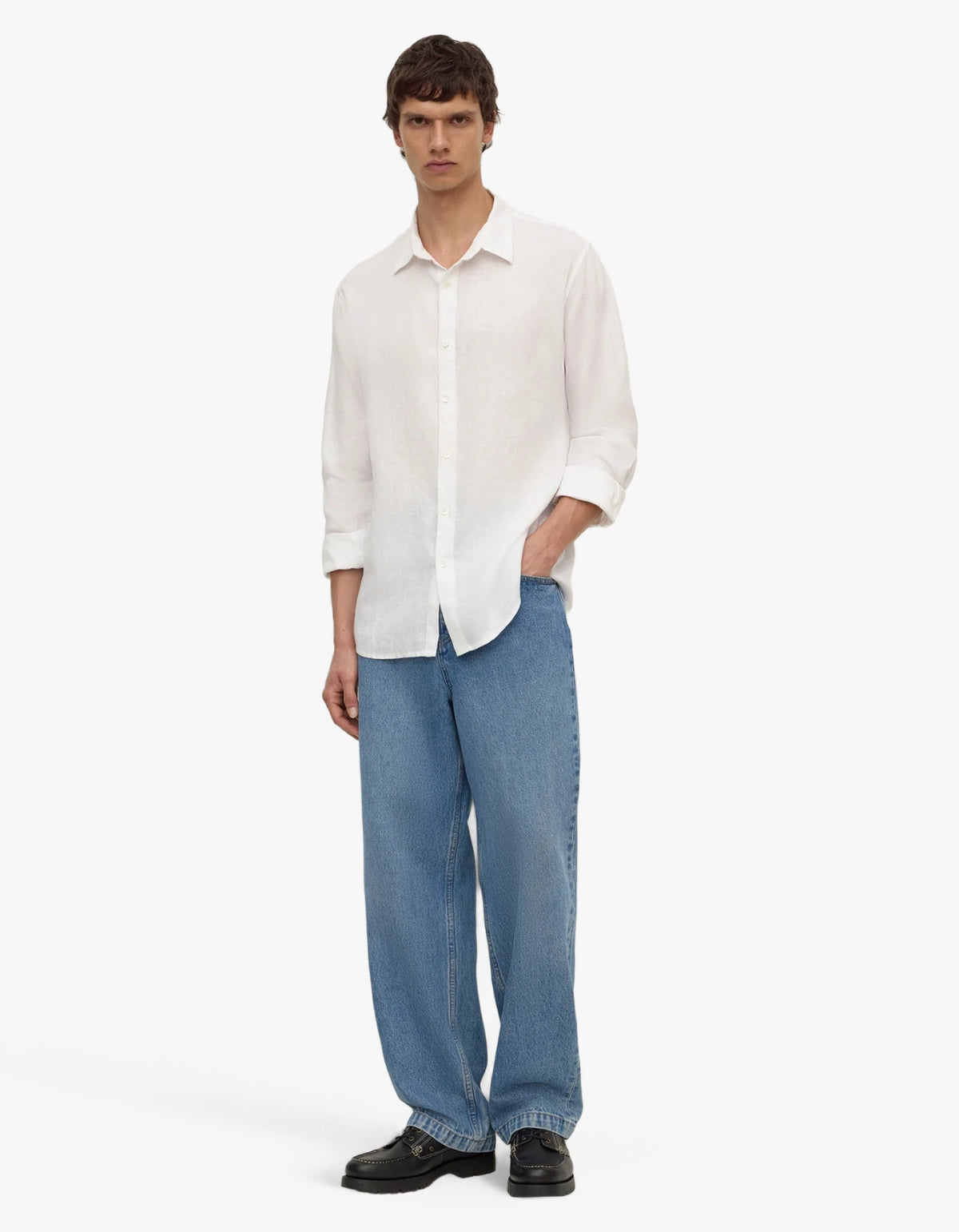 Everyday Mens Linen Long Sleeve Shirt - White