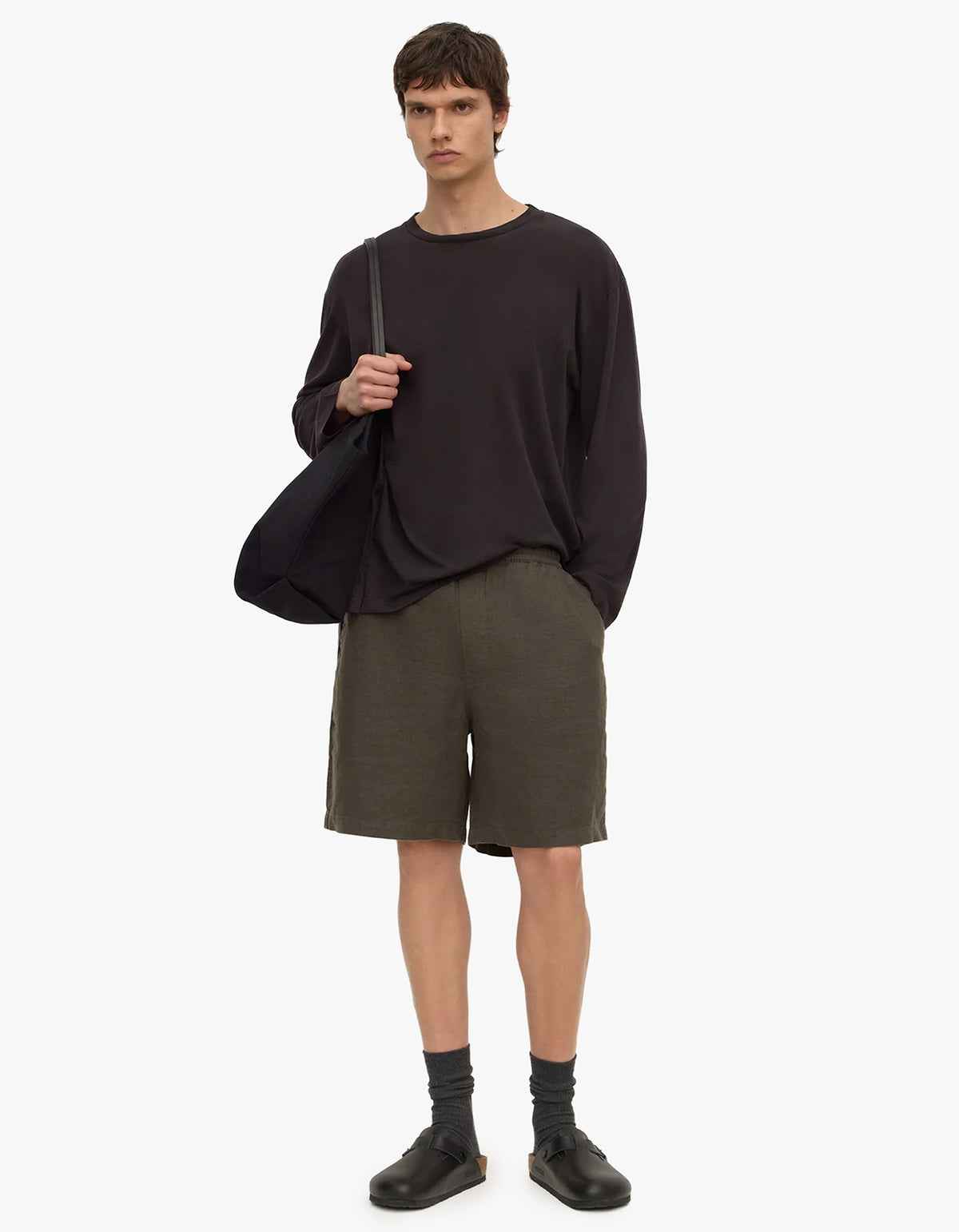 Finley Linen Short - Dark Military