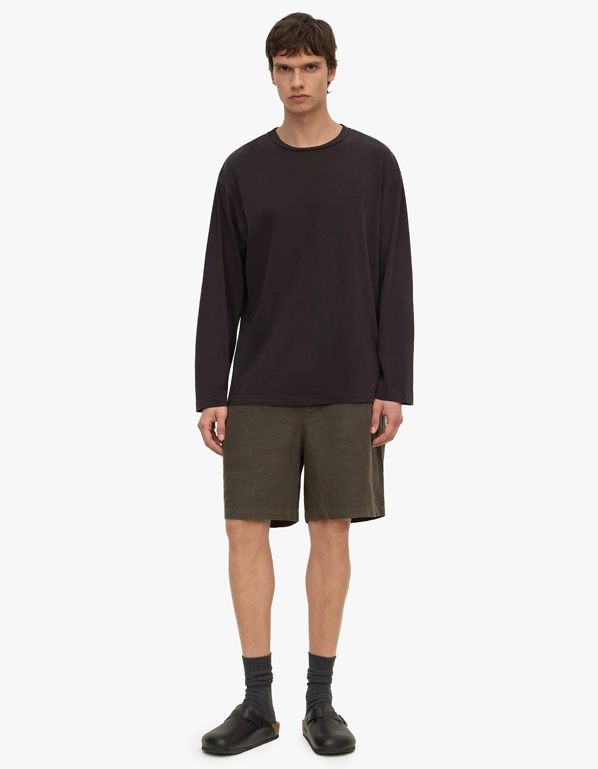 Finley Linen Short - Dark Military