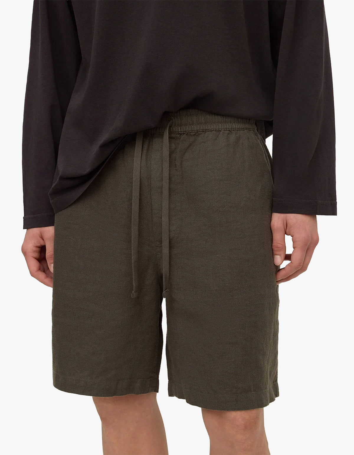 Finley Linen Short - Dark Military