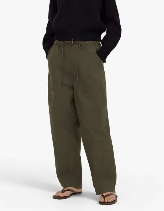 Gigi Cotton Utility Pant Dark - Dark Military