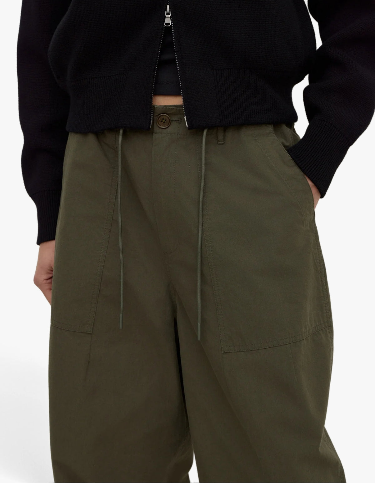 Gigi Cotton Utility Pant Dark - Dark Military