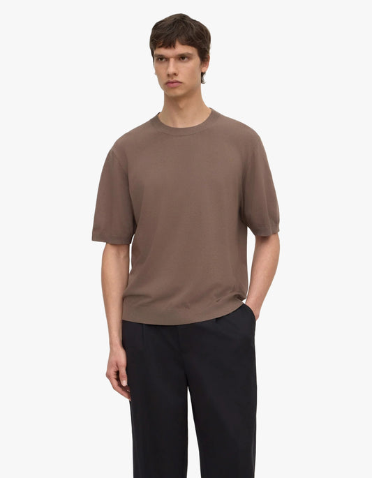 Hugh Knit Tee - Dark Sand