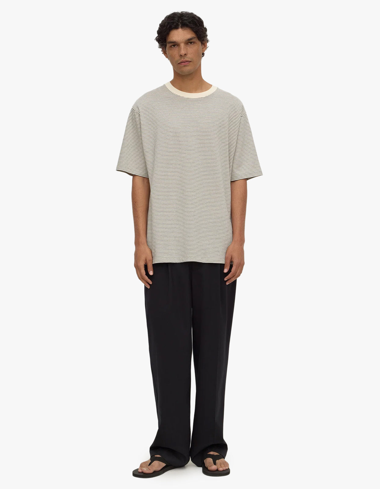 Malone Stripe Short Sleeve Tee - Black/Cream
