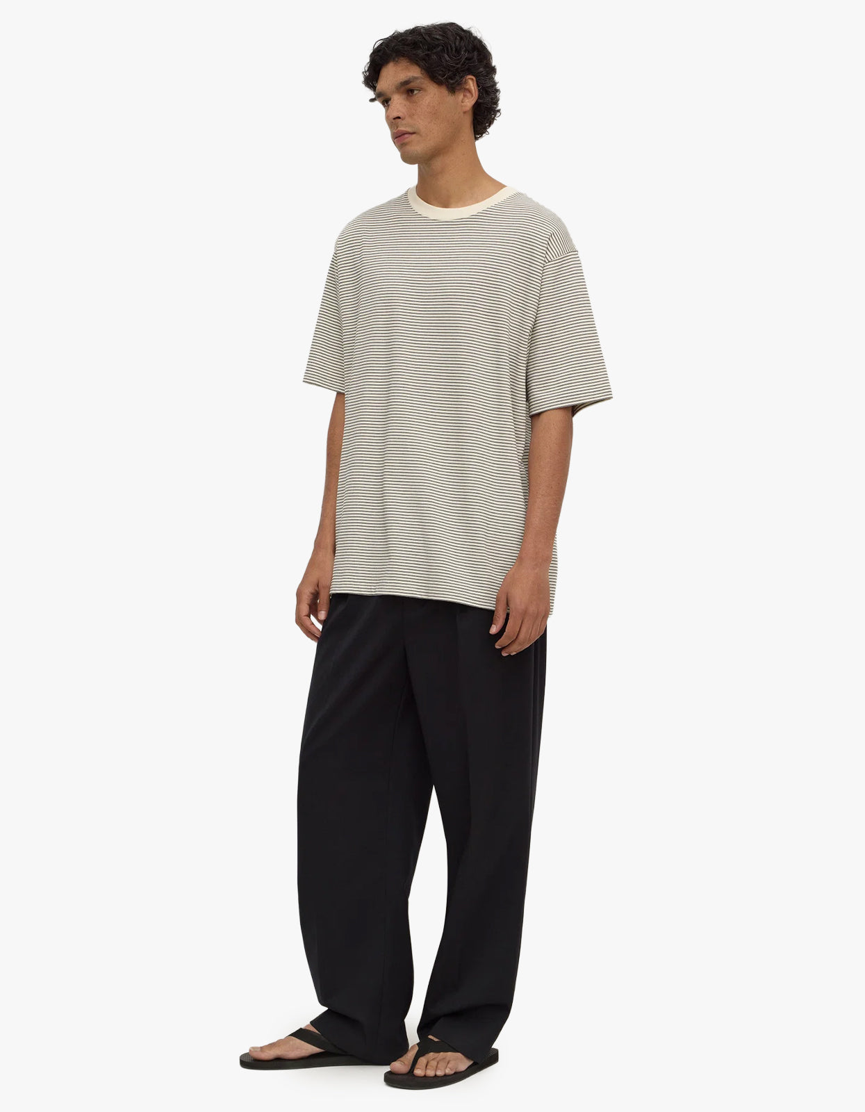 Malone Stripe Short Sleeve Tee - Black/Cream