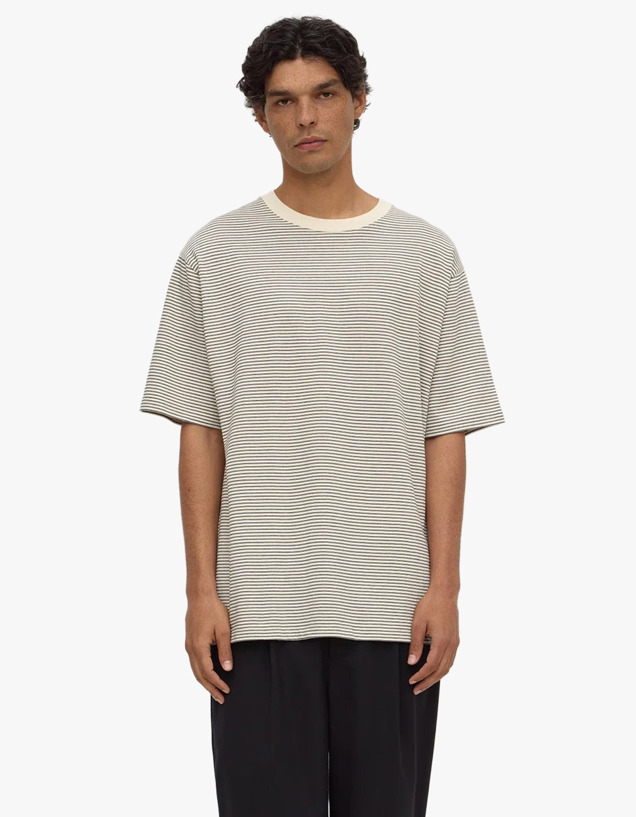 Malone Stripe Short Sleeve Tee - Black/Cream