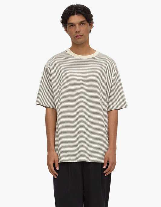 Malone Stripe Short Sleeve Tee - Black/Cream