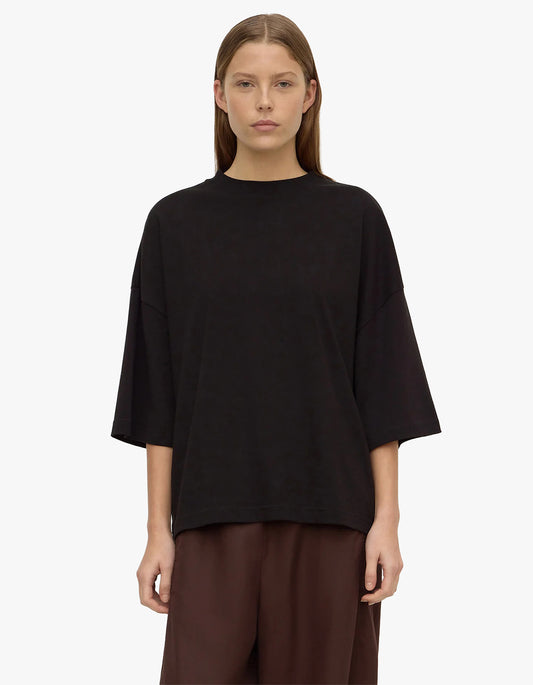 Max Cotton Oversized Tee - Black