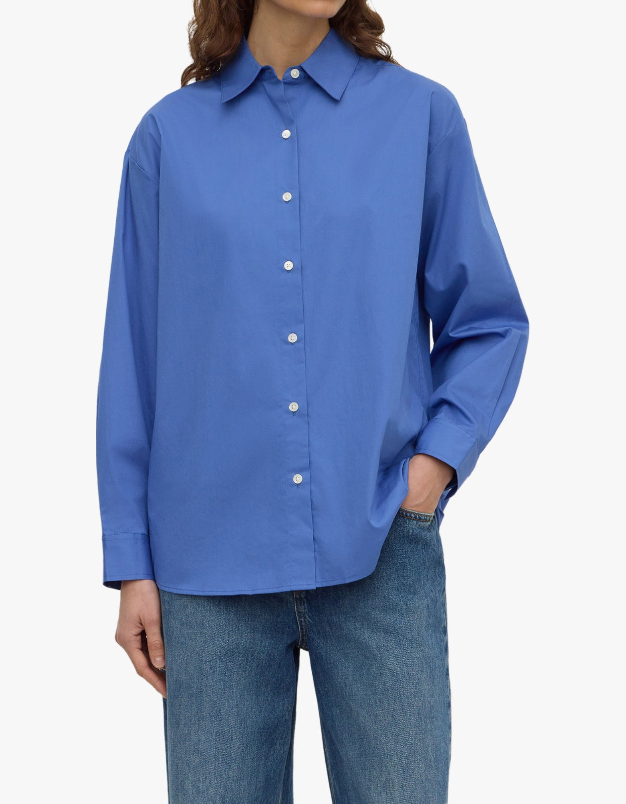 Micha Poplin L/S Shirt - New Blue