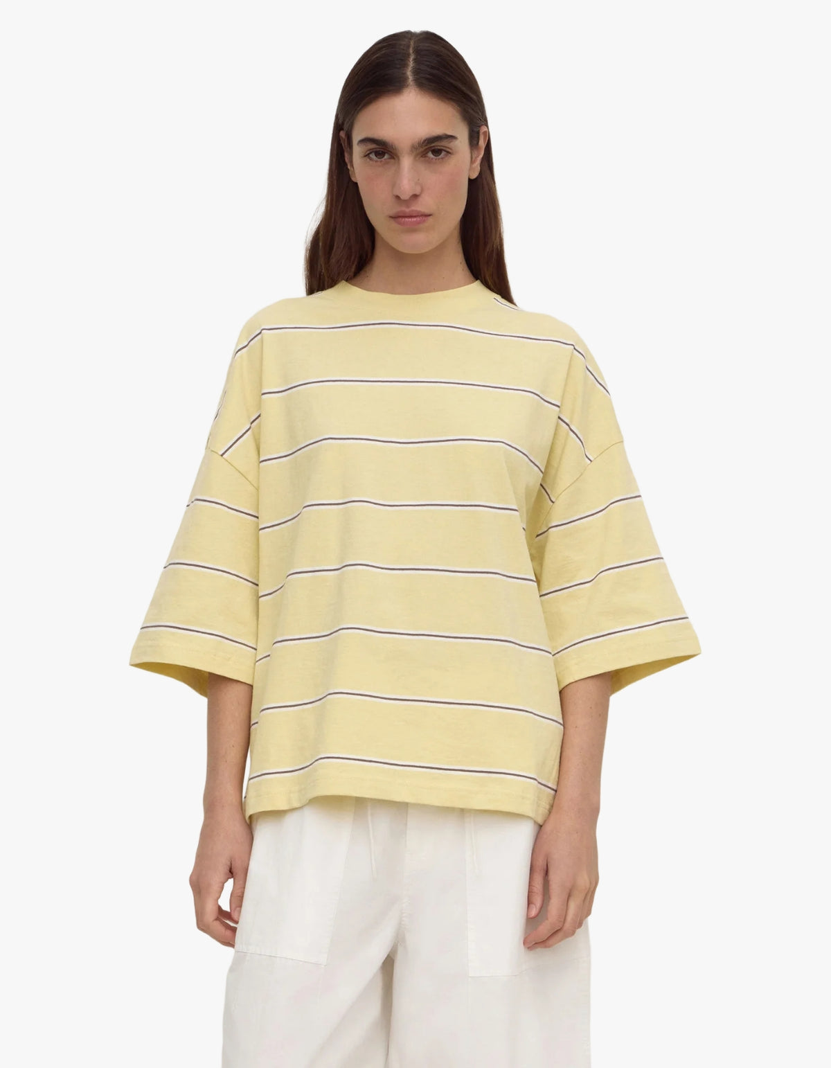 Nora Cotton Stripe Oversized Tee - Rind Stripe