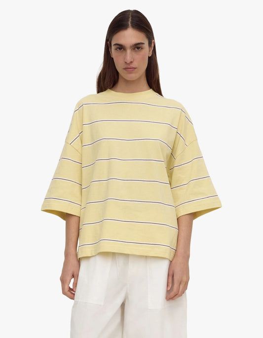 Nora Cotton Stripe Oversized Tee - Rind Stripe