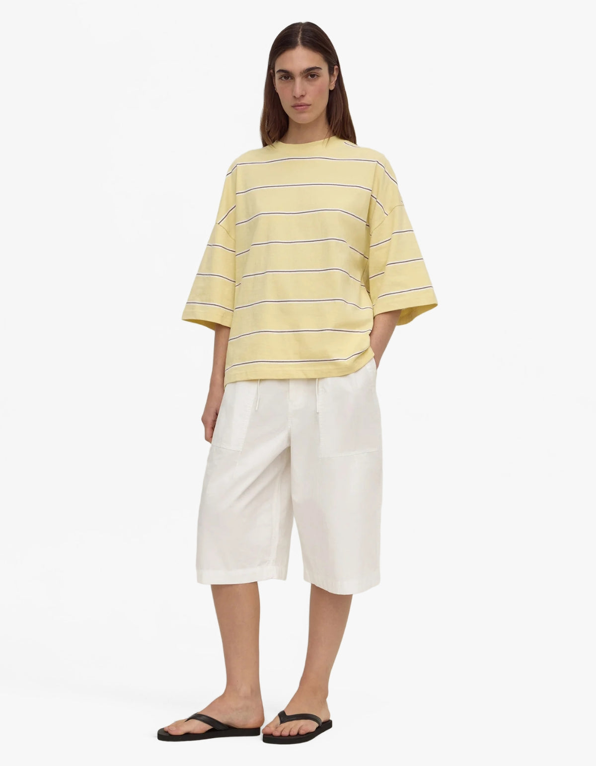 Nora Cotton Stripe Oversized Tee - Rind Stripe