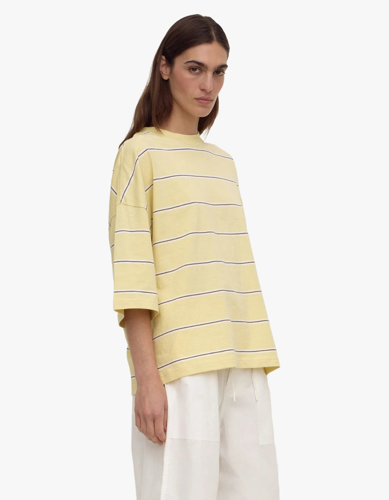 Nora Cotton Stripe Oversized Tee - Rind Stripe