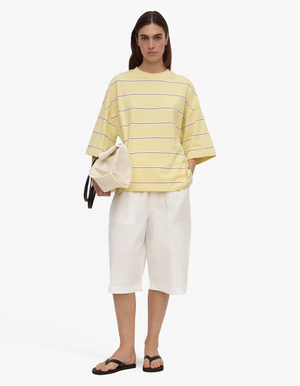 Nora Cotton Stripe Oversized Tee - Rind Stripe