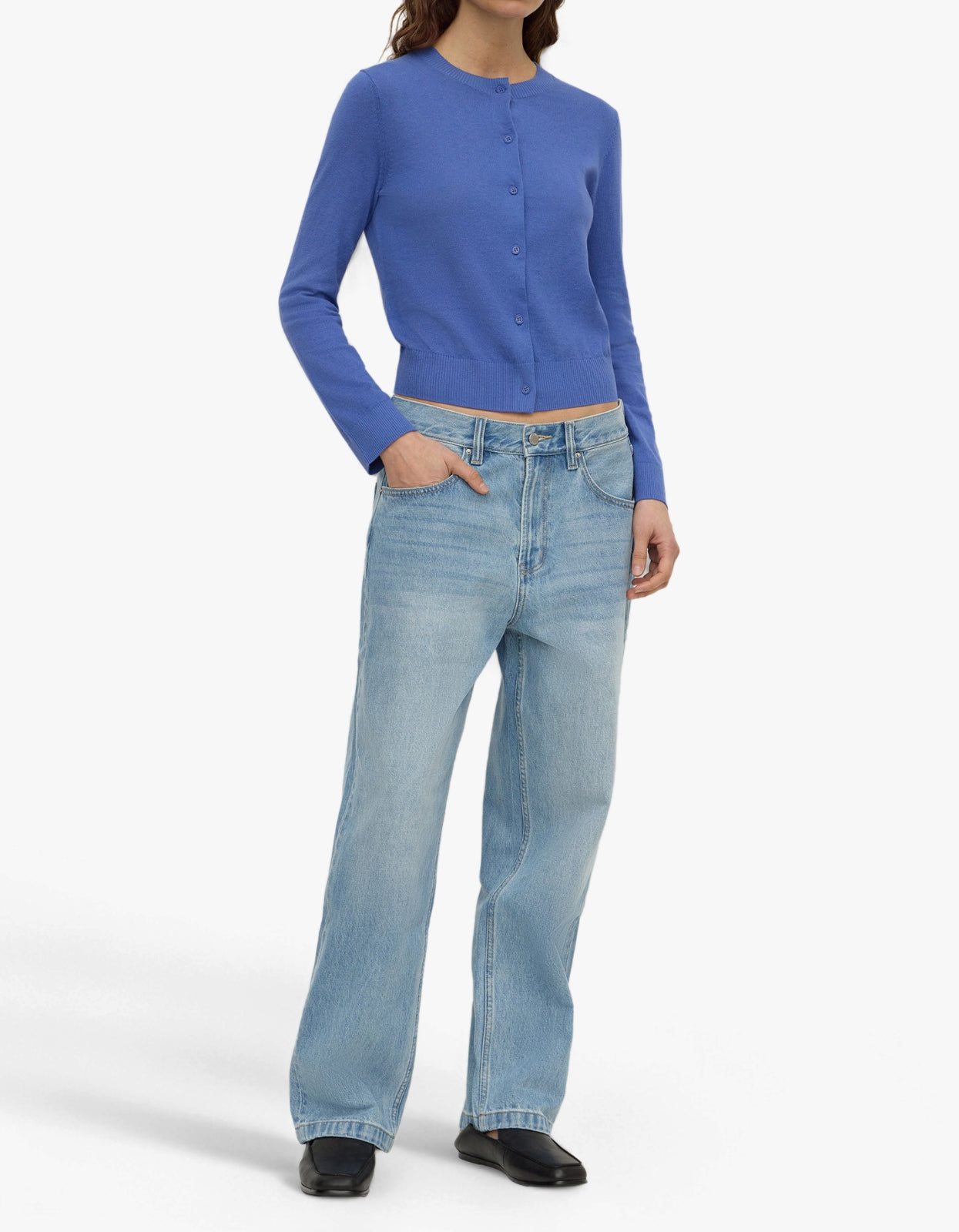 Orina Cotton Cashmere Cardigan - New Blue