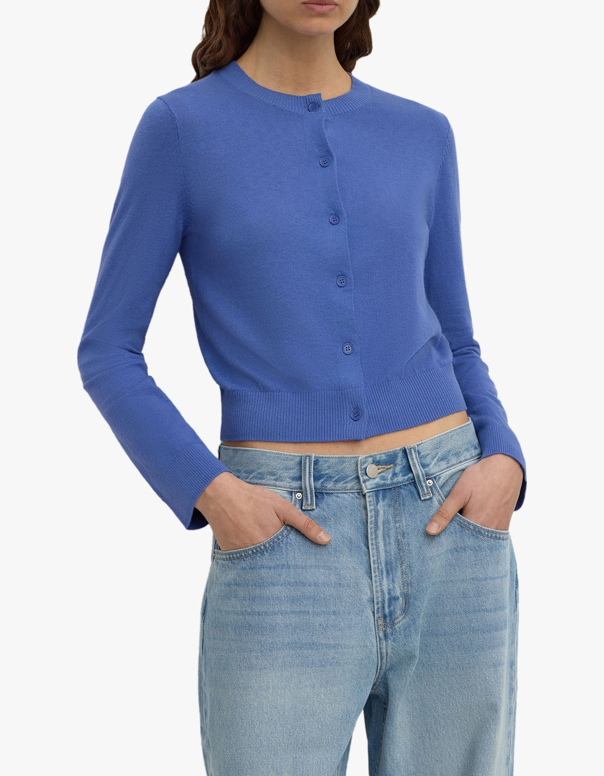 Orina Cotton Cashmere Cardigan - New Blue