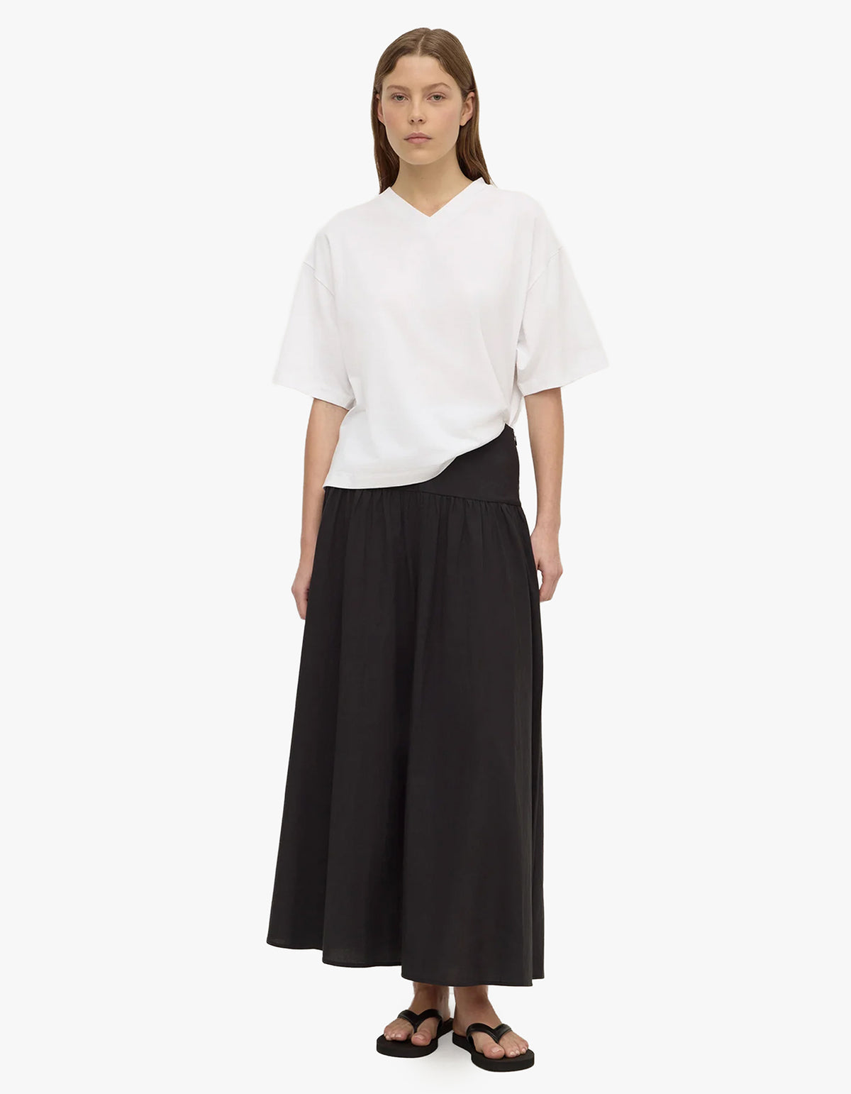 Sarah Cotton Maxi Skirt - Black