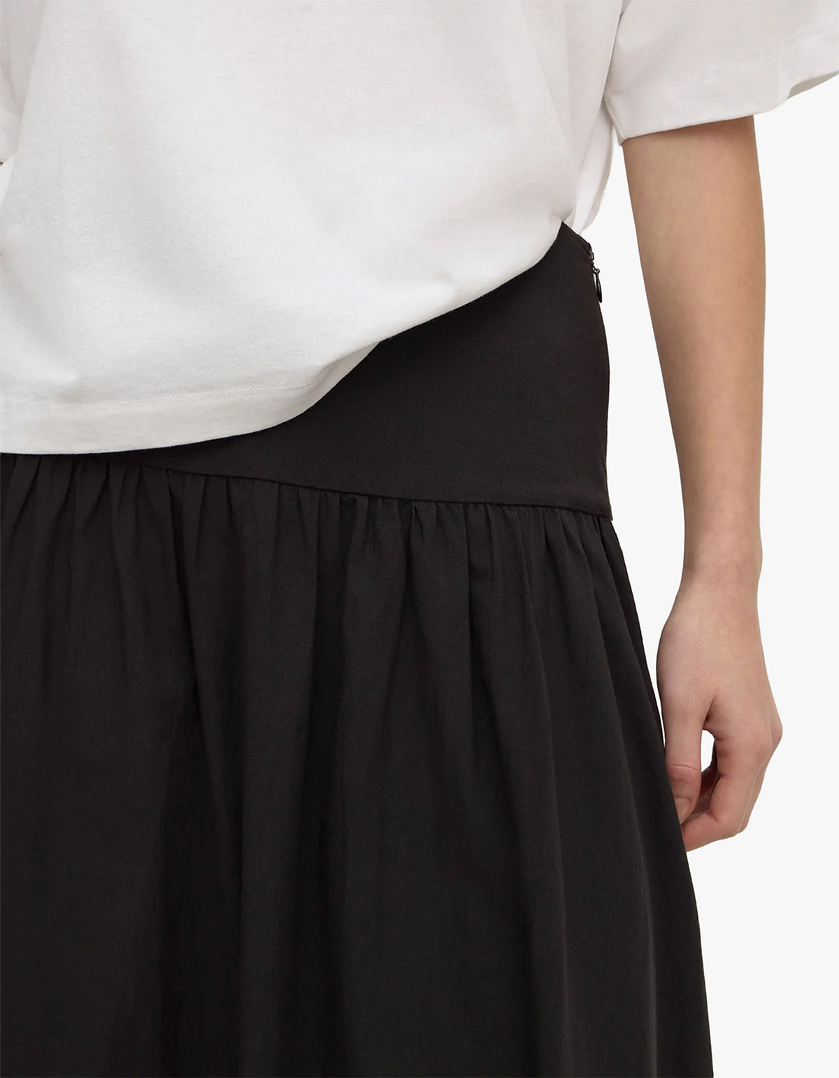 Sarah Cotton Maxi Skirt - Black