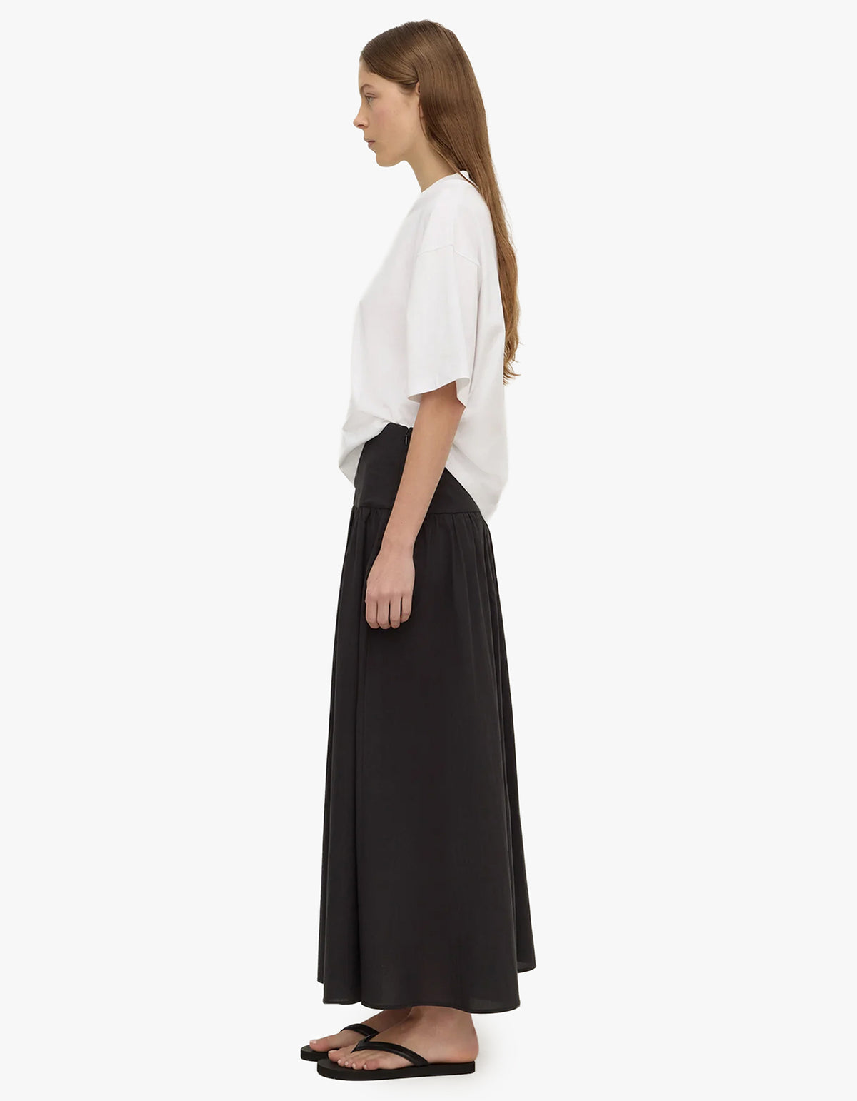 Sarah Cotton Maxi Skirt - Black