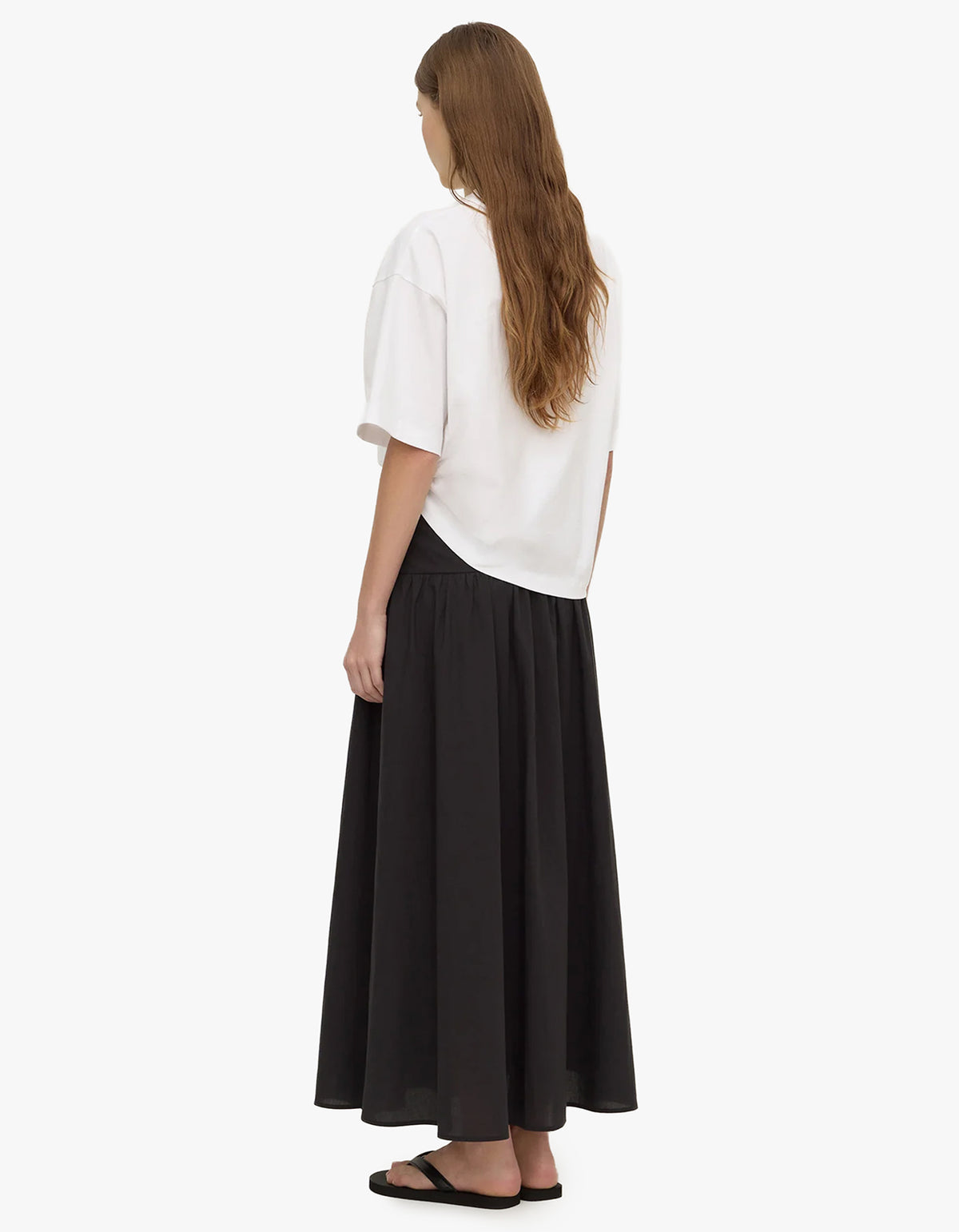 Sarah Cotton Maxi Skirt - Black
