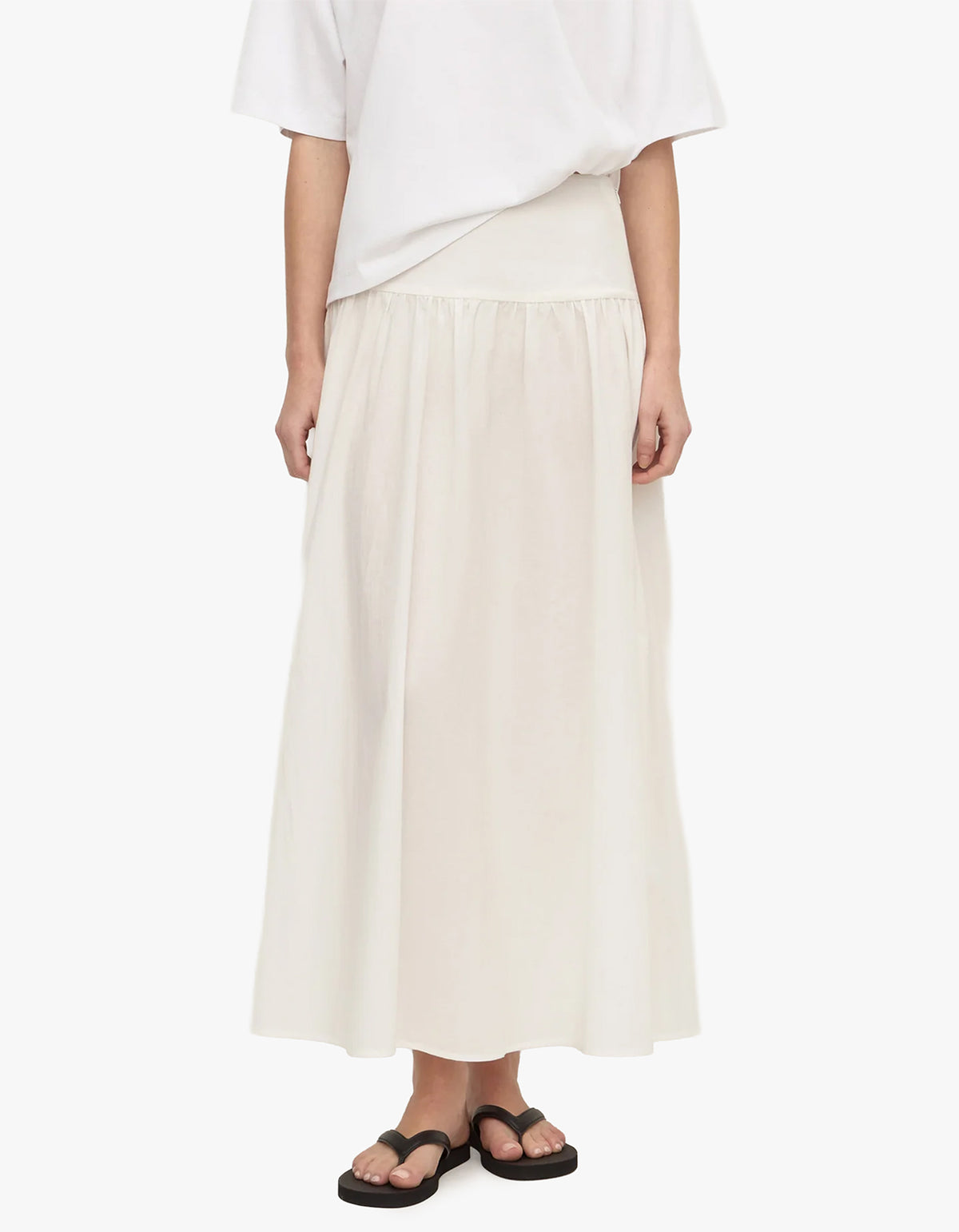 Sarah Cotton Maxi Skirt - White