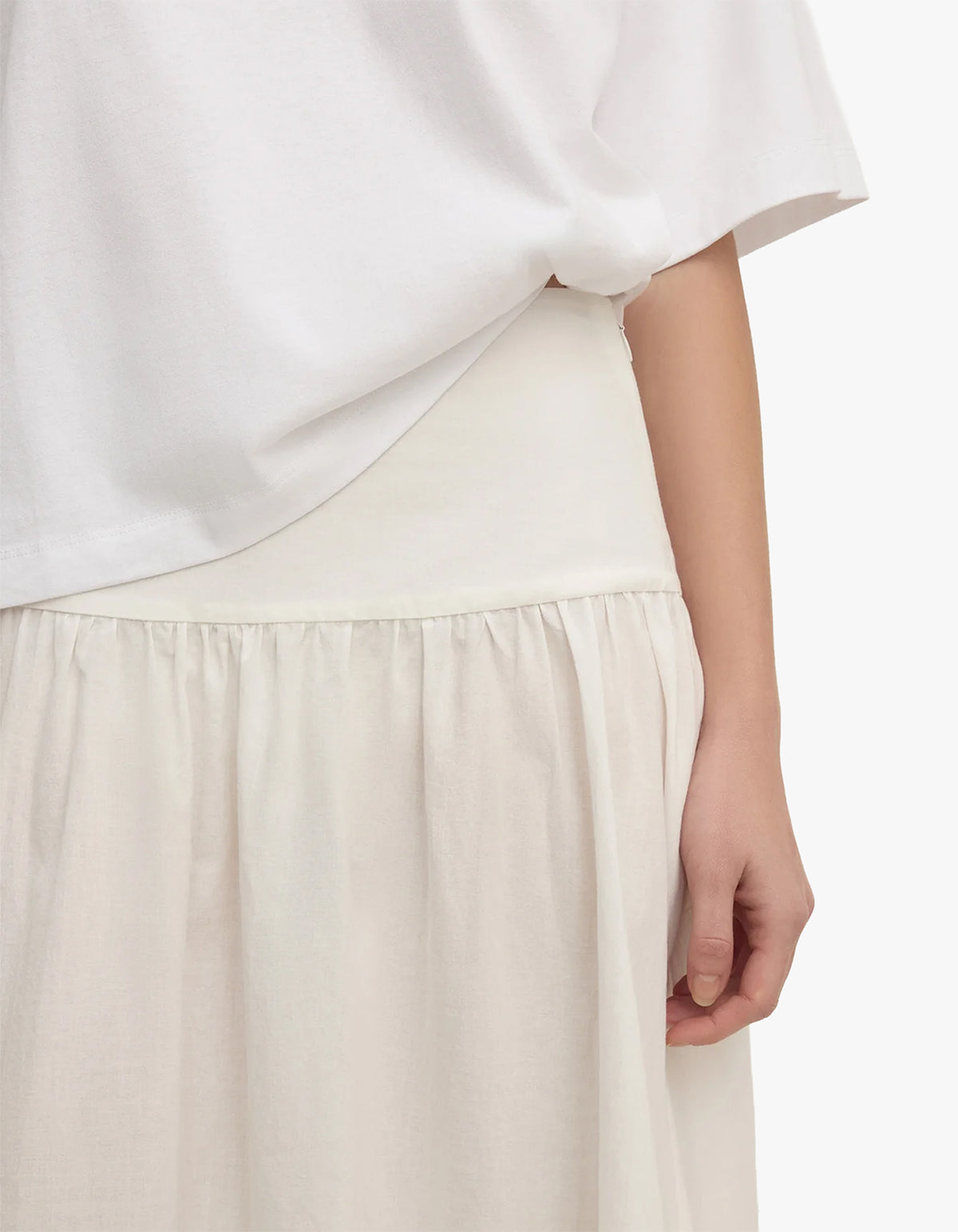 Sarah Cotton Maxi Skirt - White