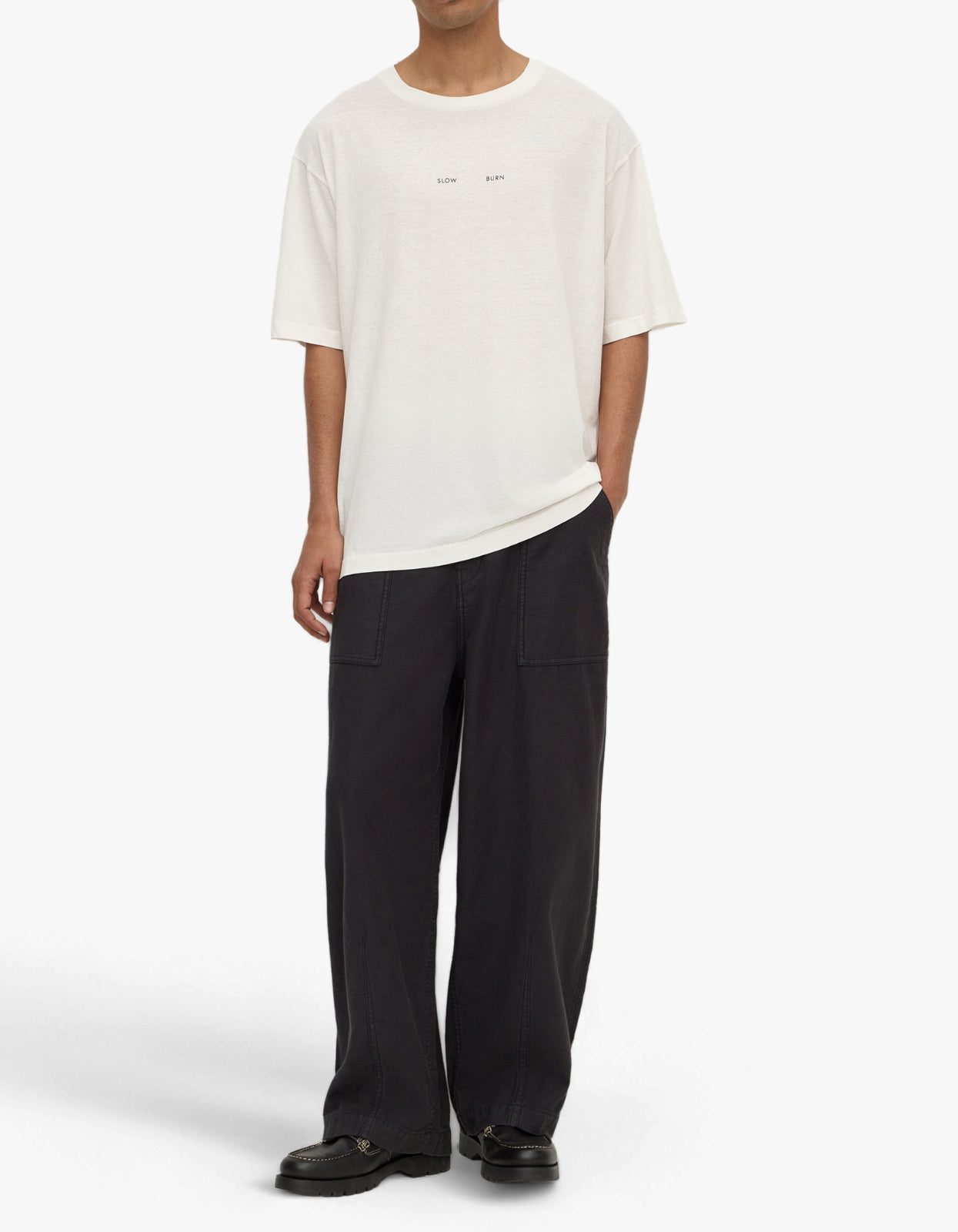Slow Burn Cotton Hemp Tee - Antique White