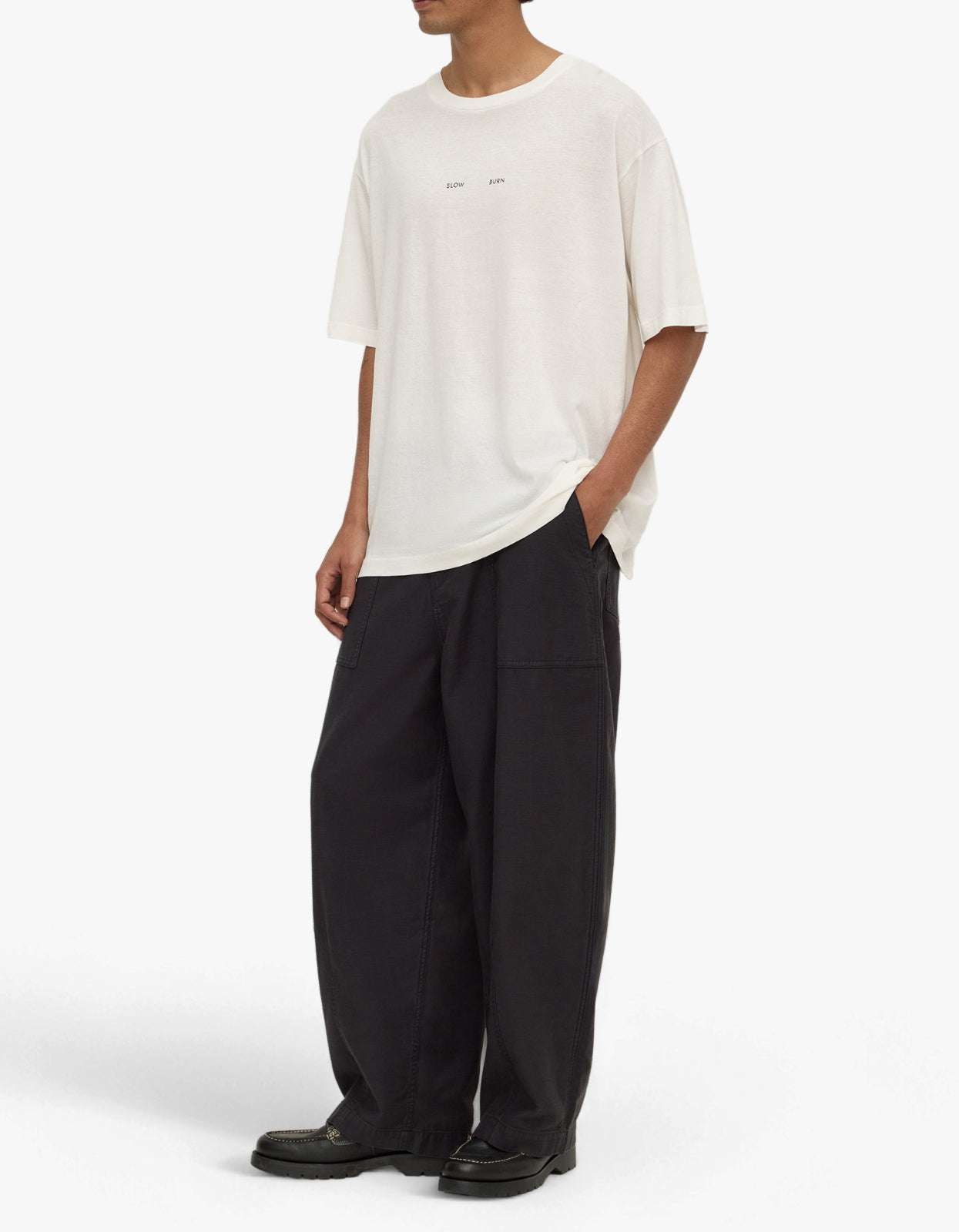Slow Burn Cotton Hemp Tee - Antique White