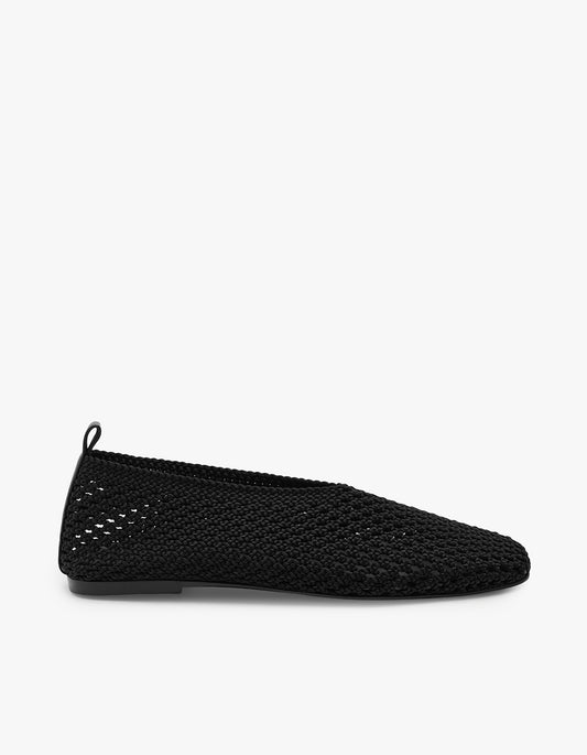 Willa Crochet Ballet Flat - Black