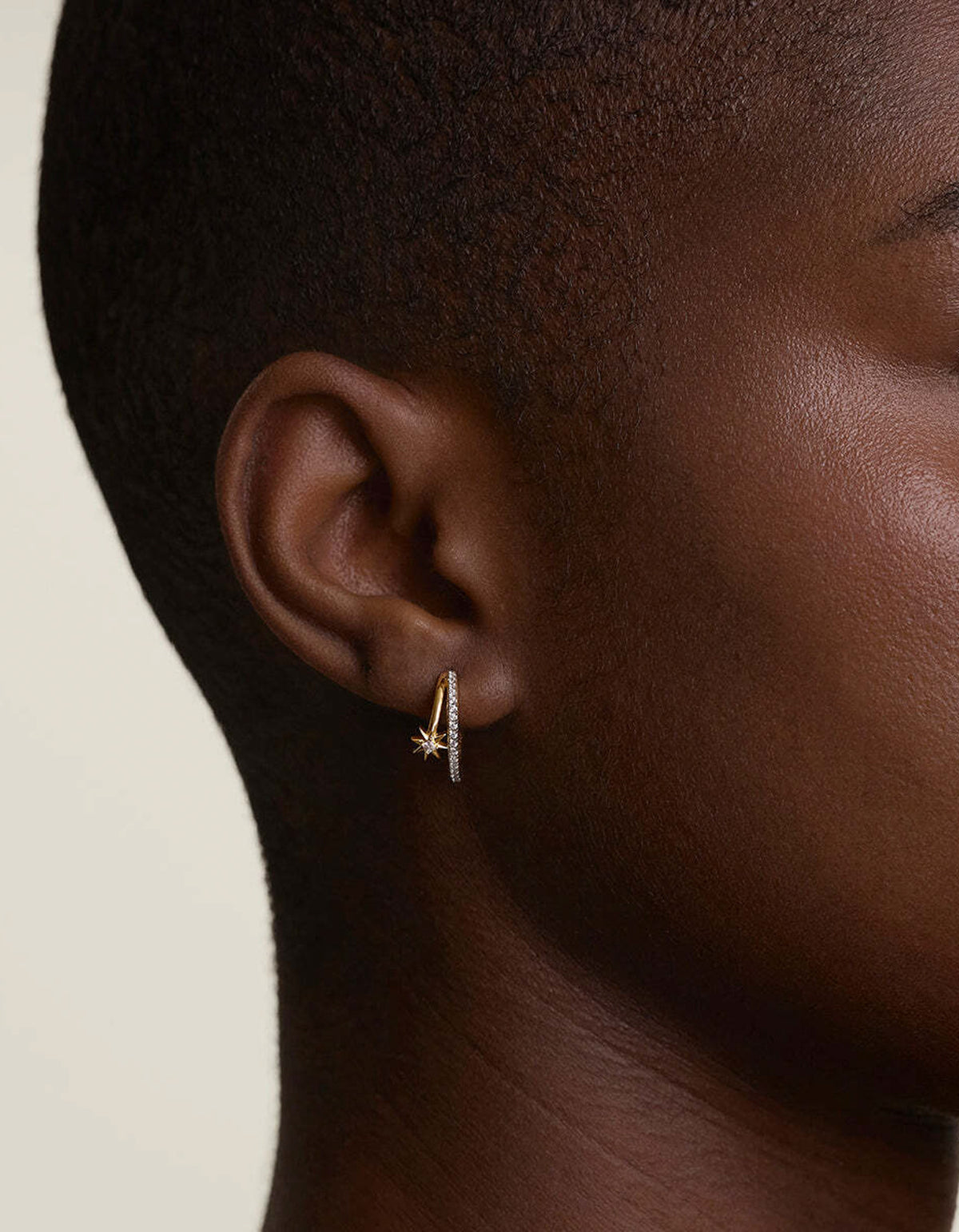 Cosmic Illusion Crystal Hoops - Gold