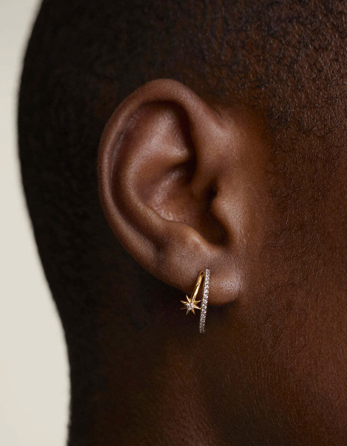 Cosmic Illusion Crystal Hoops - Gold