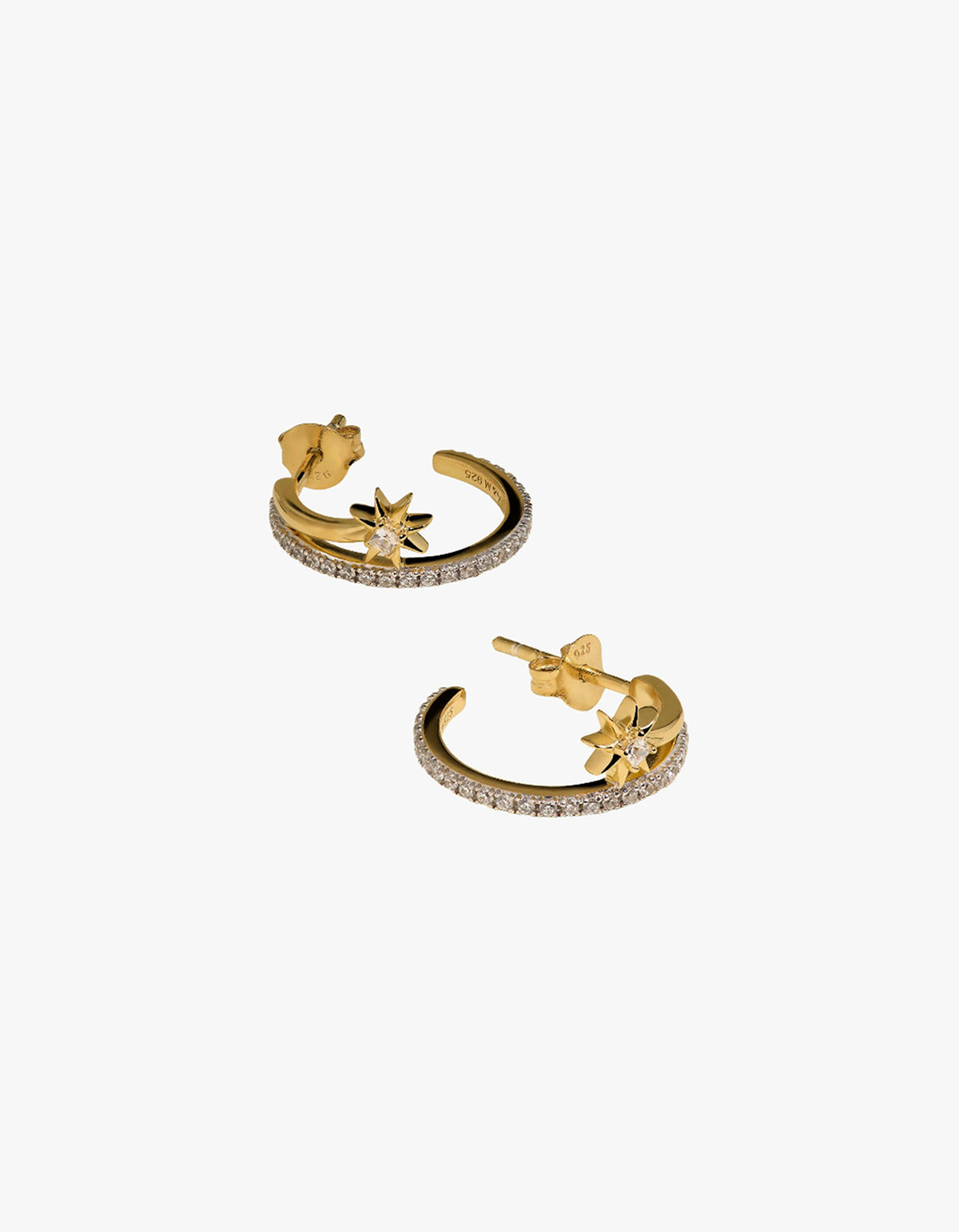 Cosmic Illusion Crystal Hoops - Gold
