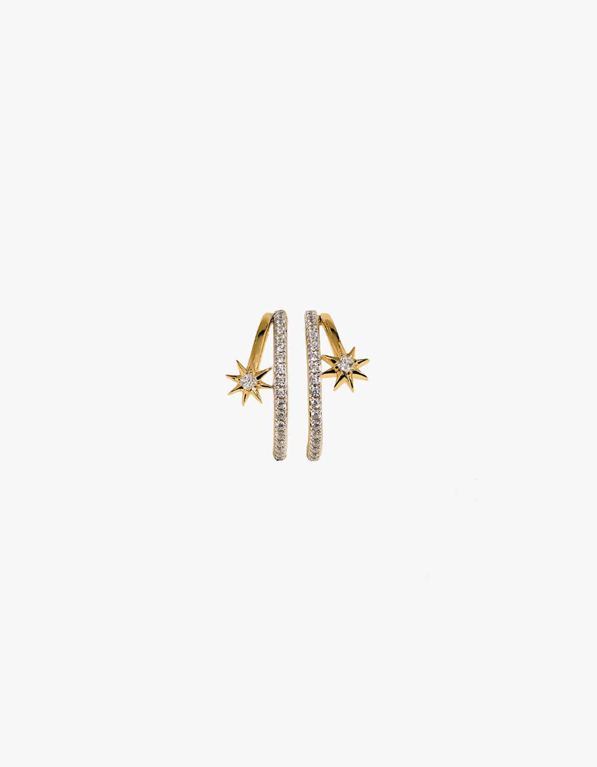 Cosmic Illusion Crystal Hoops - Gold