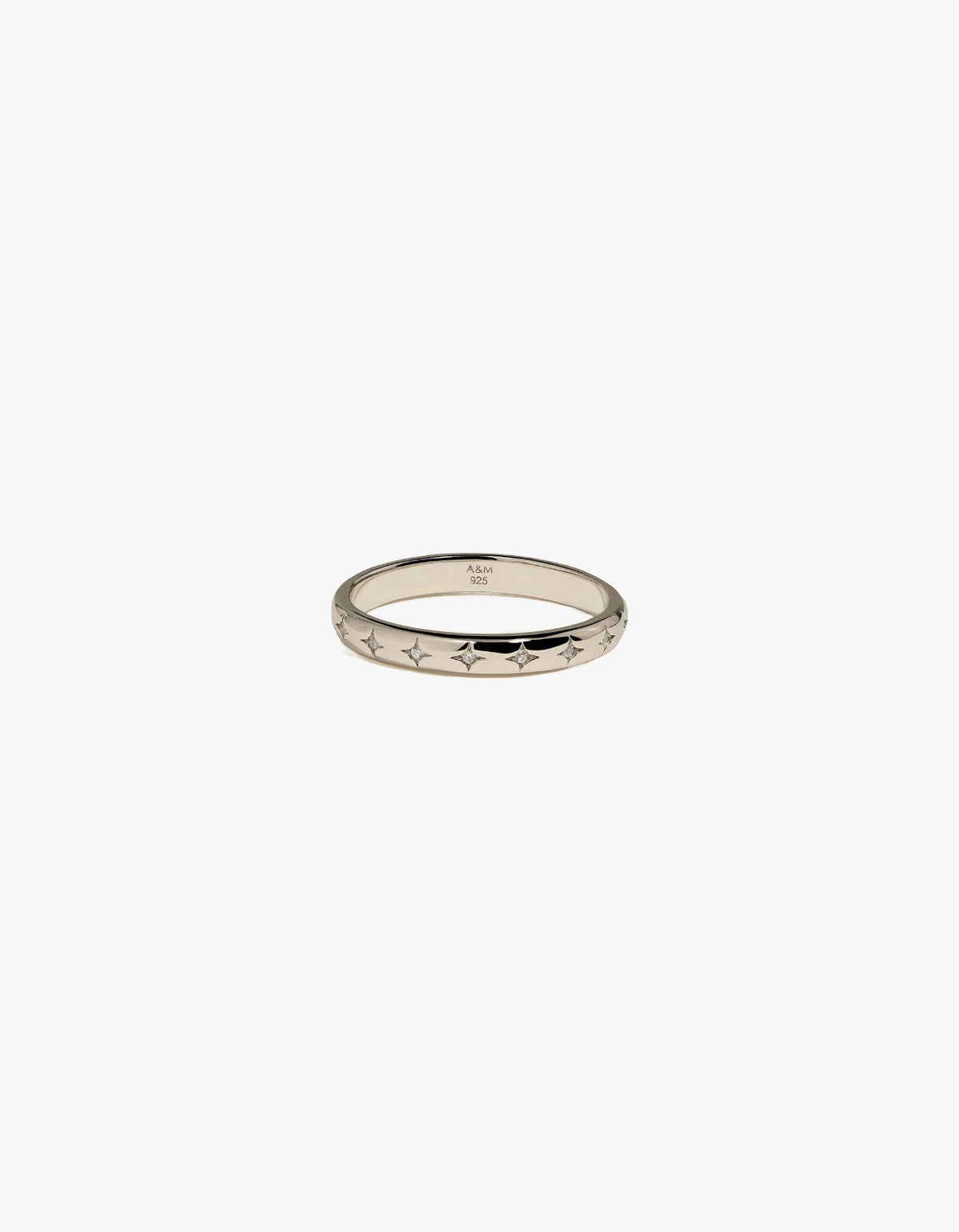 Cosmic Star Band Ring - Silver