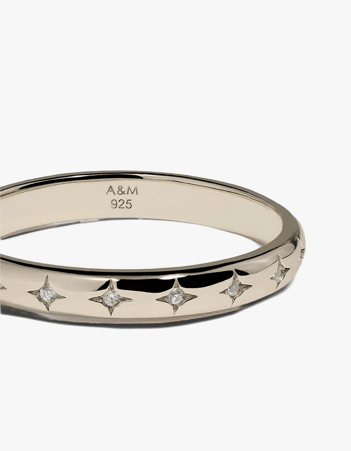 Cosmic Star Band Ring - Silver